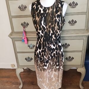 Calvin Klein elegant Leopard Print Sheath Dress